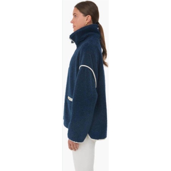Tuckernuck Navy Rhodes Shearling Quarter Zip - Picture 2 of 5